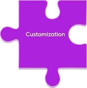 Purple puzzle piece with "Customization"