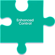 Green puzzle piece with "Enhanced Control" title