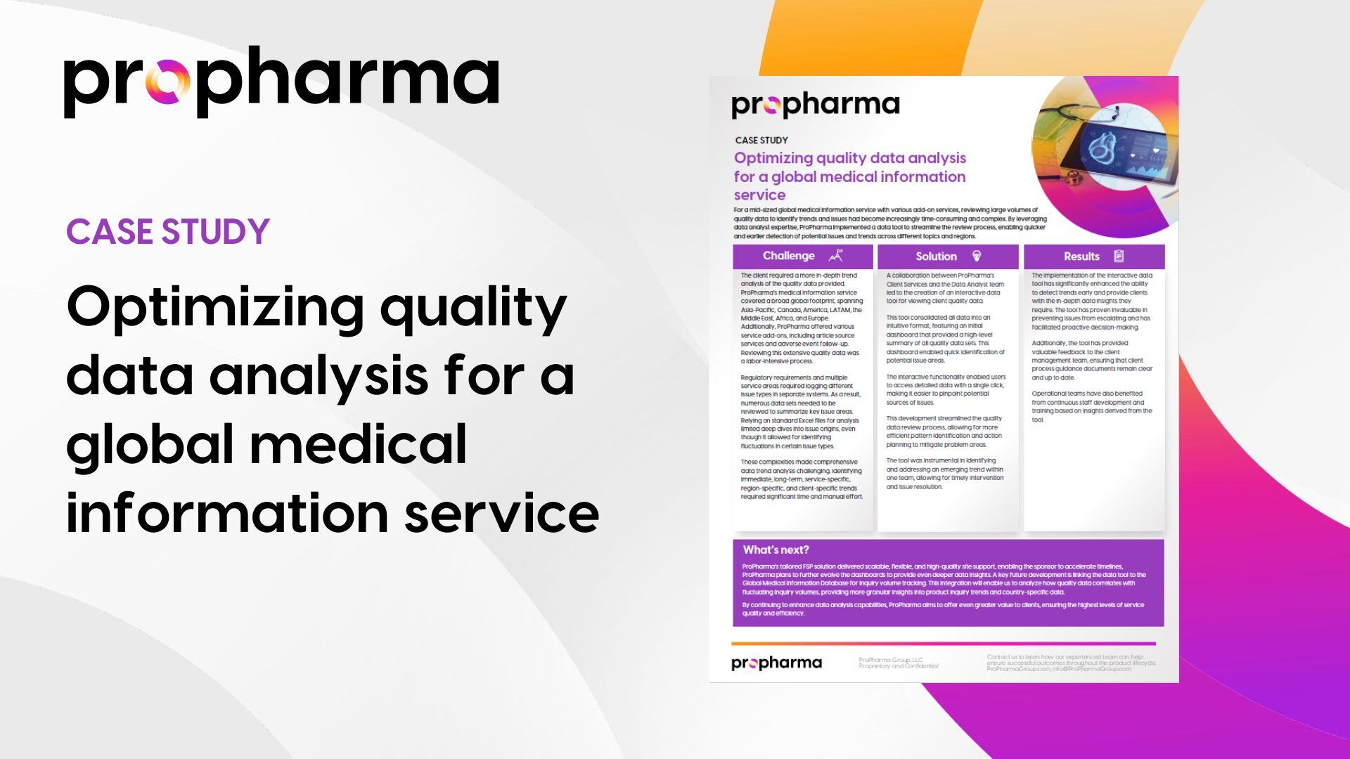 Optimizing quality data analysis for a global medical information service