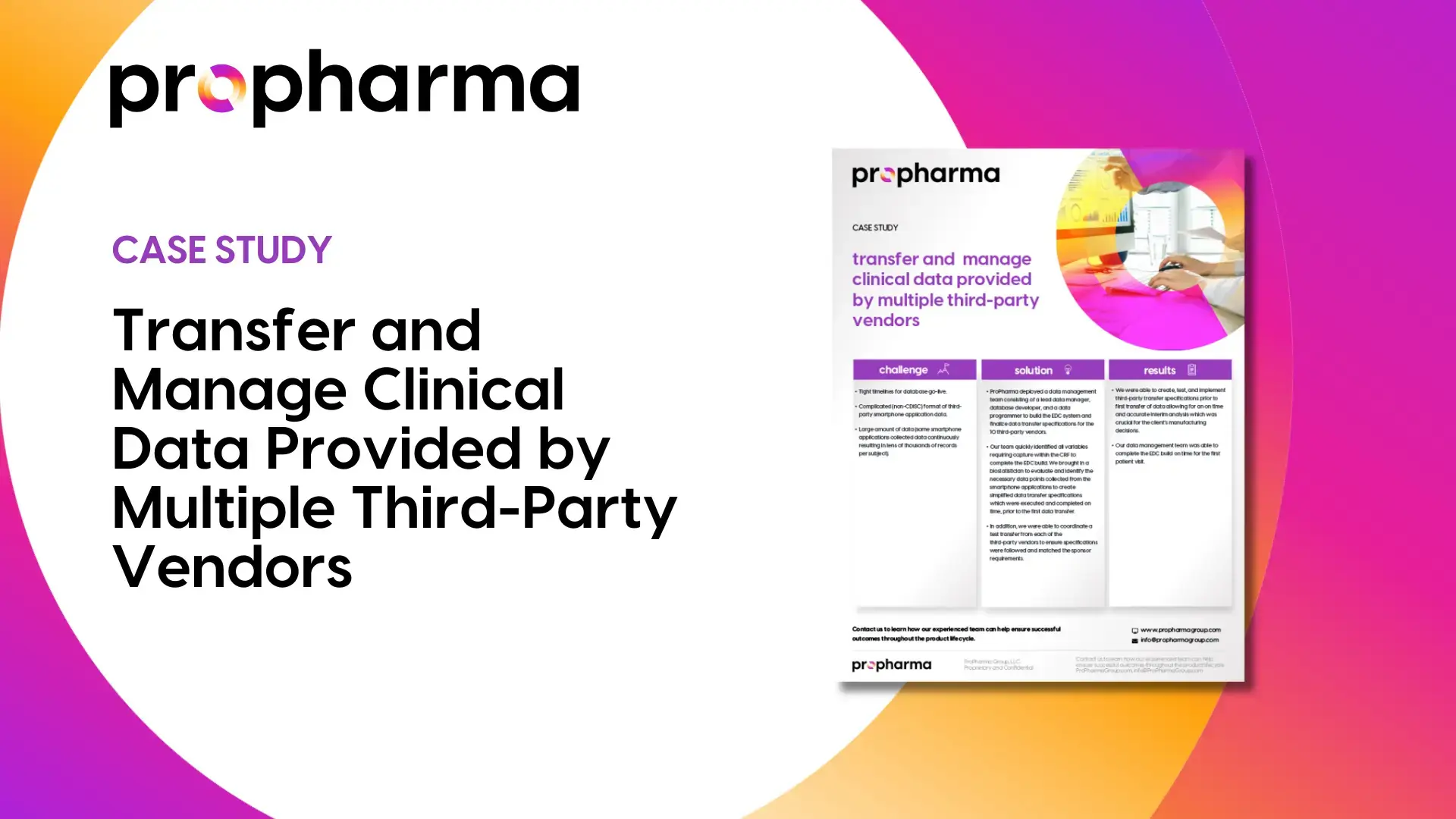 Transfer and Manage Clinical Data Provided by Multiple Third-Party Vendors