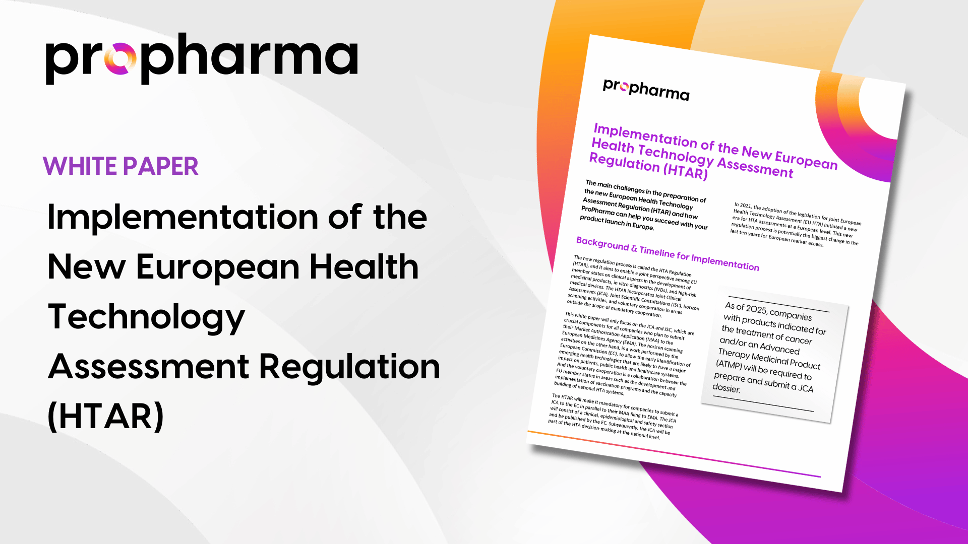 Implementation of the New European Health Technology Assessment Regulation (HTAR)